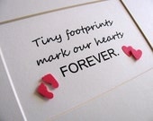 Tiny Footprints Mark our Hearts Forever - MADE to ORDER - 3D Word Art - 5x7