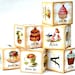 Alice in Wonderland Wooden Baby Blocks birthday party girls nursery decor wood toy blocks