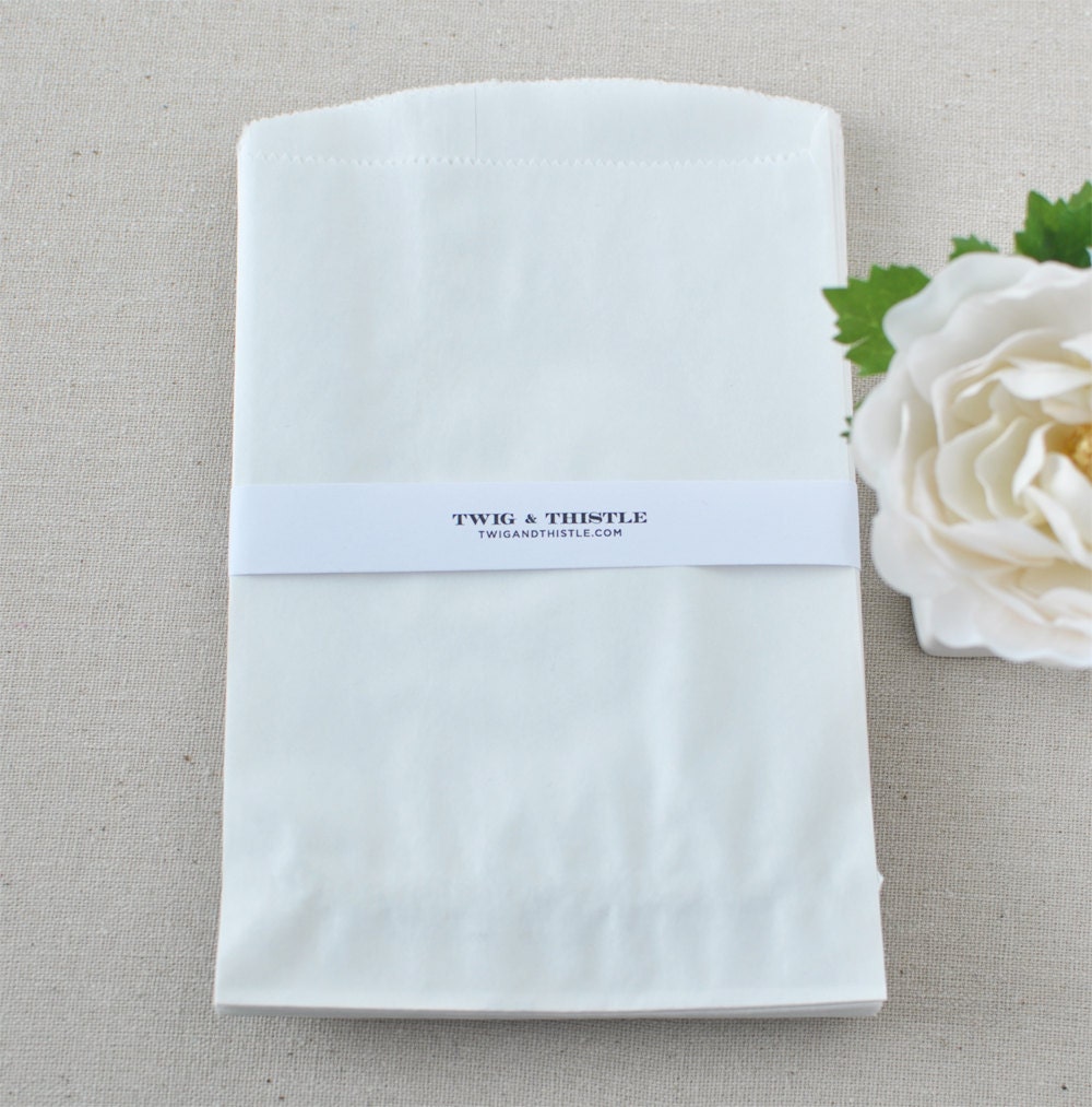 5x7 White Paper Bags - Set of 25