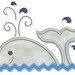 Applique WHALE  4x4 5x7 6x10 Machine Embroidery Design Ocean  INSTANT Download