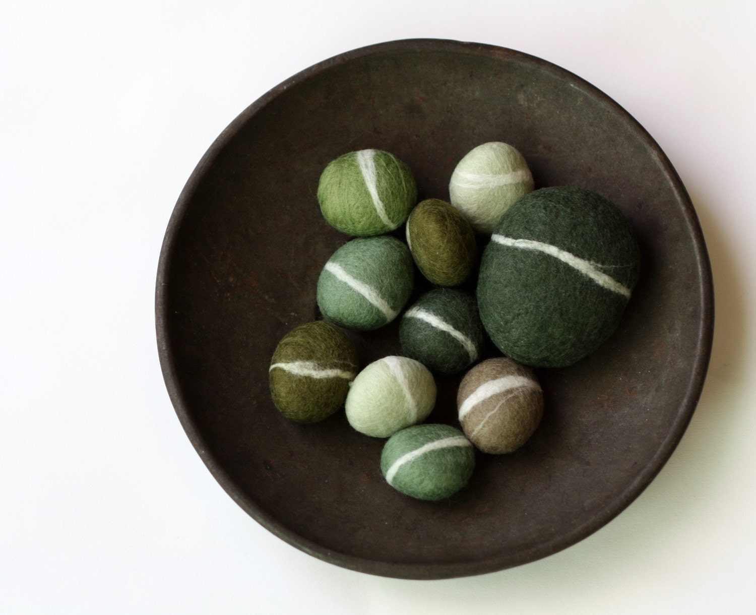 Green Felted Pebble Gift Set