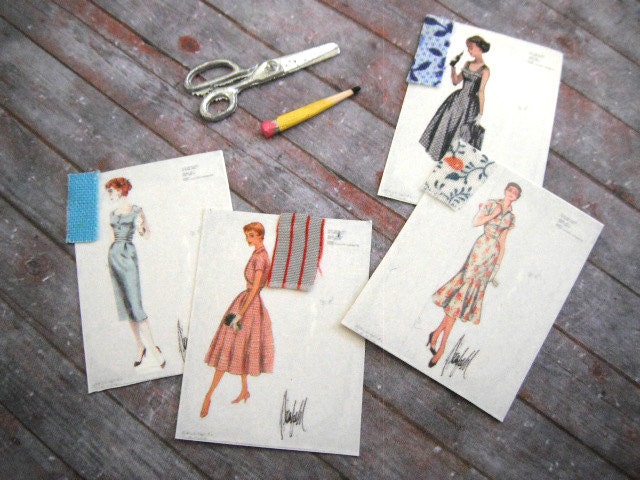 Miniature Fashion Sketches (set of 3)