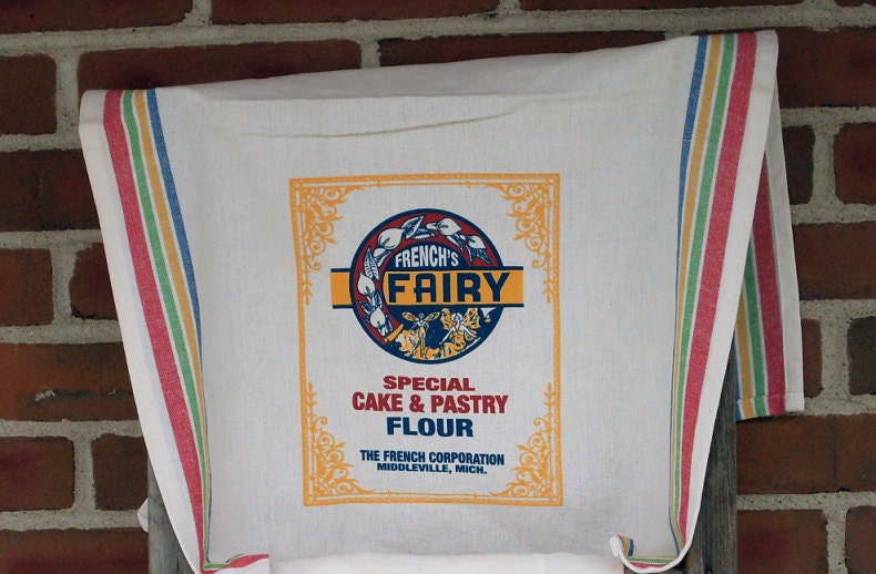 Frenchs Fairy Flour Sack Kitchen Towel Choice of Striped or Non-Striped