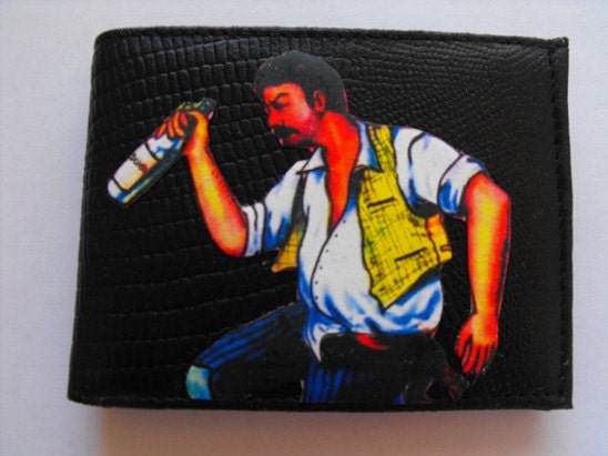 El Borracho Decorated Day of the Dead Leather Wallet