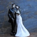 Day of the Dead Wedding Cake Topper With No Veil - 6 Inches