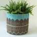 Made to Order: Handmade Moroccan Lace Porch Planter in Turquoise, Size Large