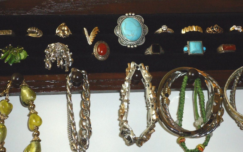 Ring Holder - Jewelry Display,  20 Rings, 54 Plus Pairs, 16 Pegs, Cocoa Brown, Boutique Quality & Design, Great MOTHER'S DAY GIFT, rts