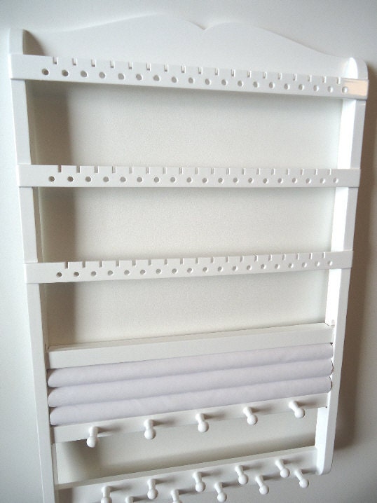Jewelry ORGANIZER - RING HOLDER, Bracelet Necklace Holder, Cabinet Grade White Semi-Gloss Paint, Boutique Quality & Design, Ready To Ship
