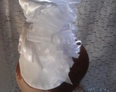 Fascinator white bridal tower