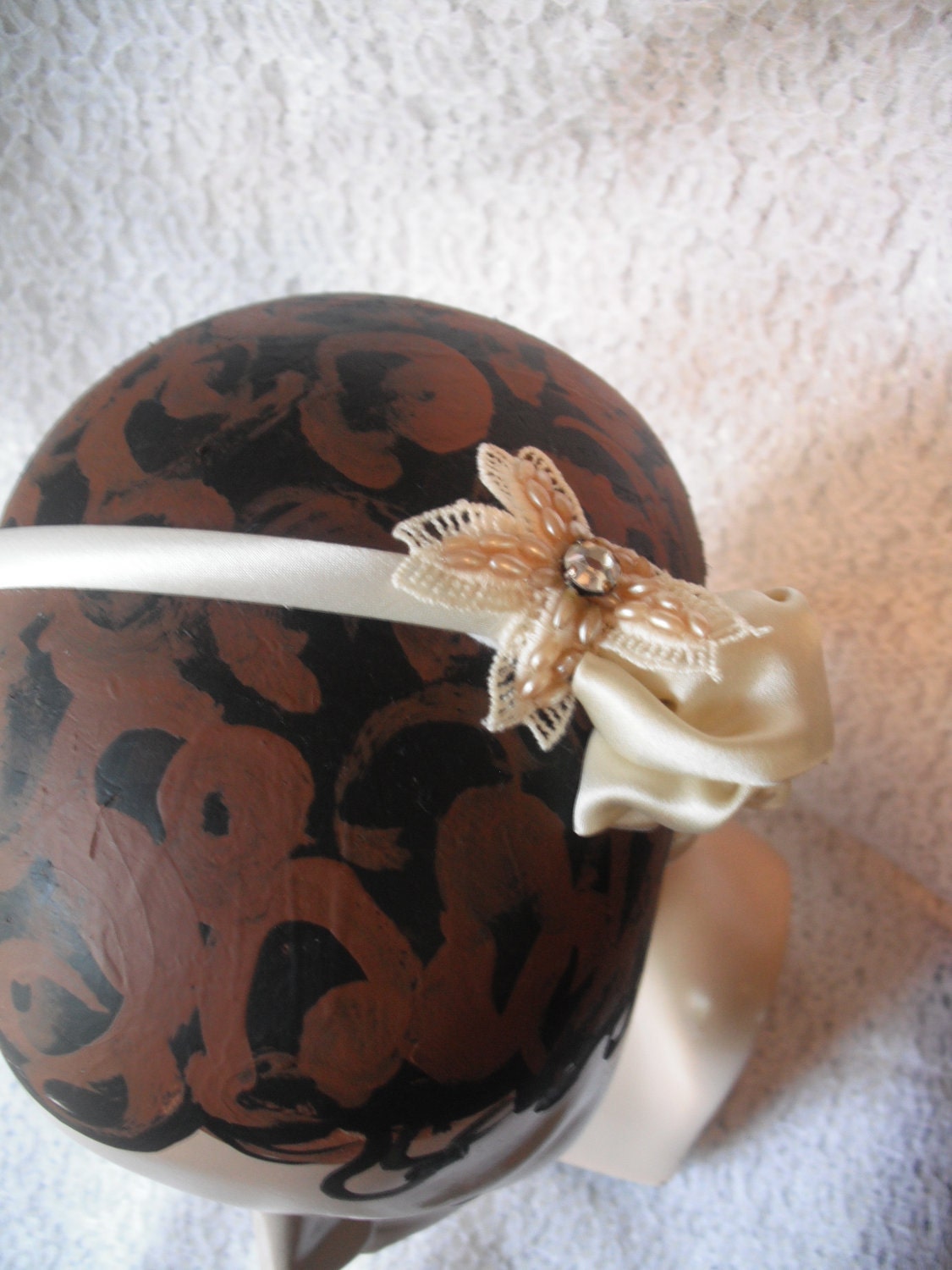 Ivory Silk Headband Bridal