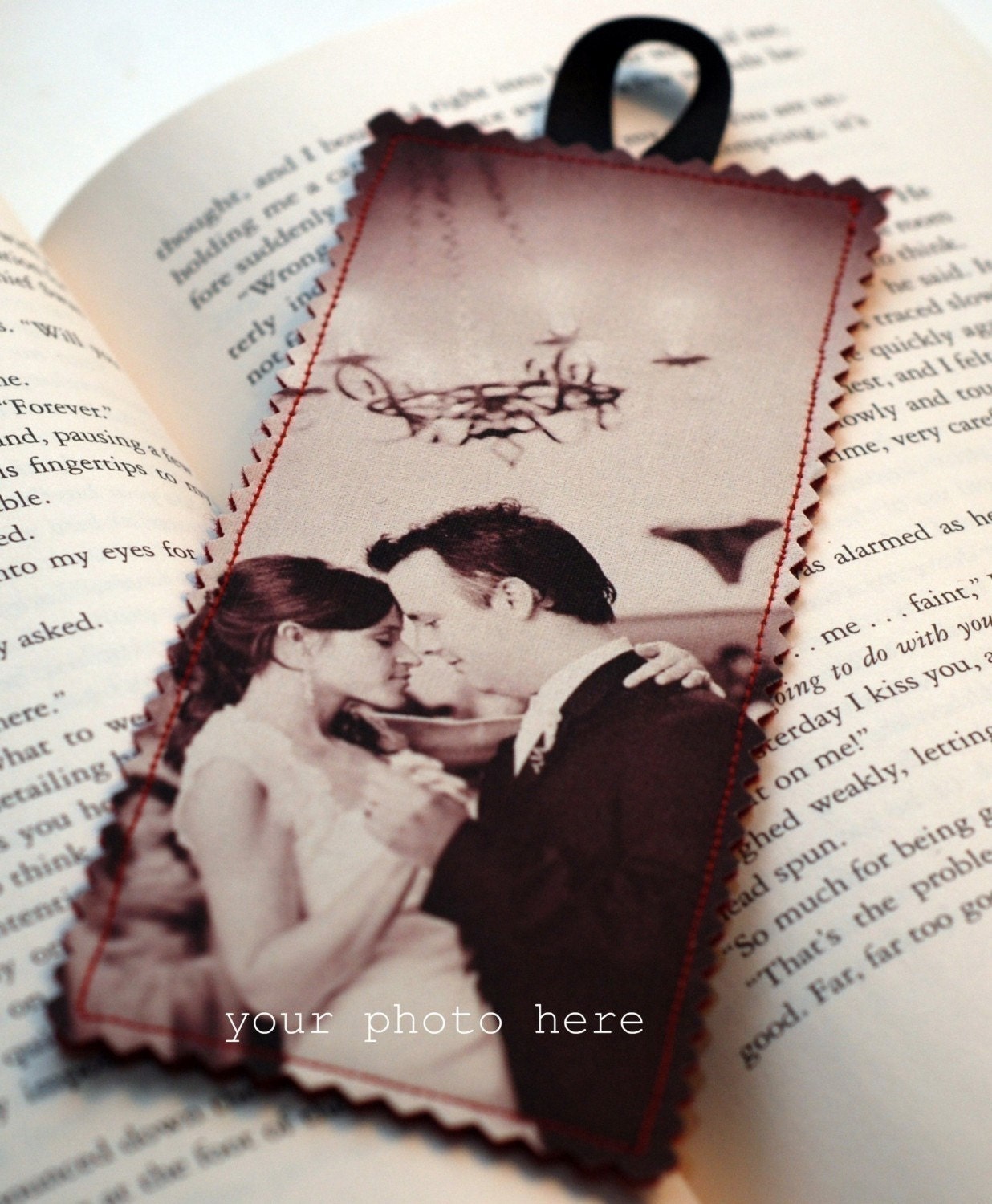 Customized Fabric Photo Bookmark - Use your own picture - Book of Love - FREE SHIPPING USA - Perfect Gift for anyone