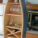 6 Ft Boat Wine Rack Glass Holder bookcase shelf canoe Hand crafted Knotty Pine bookshelf nautical furniture
