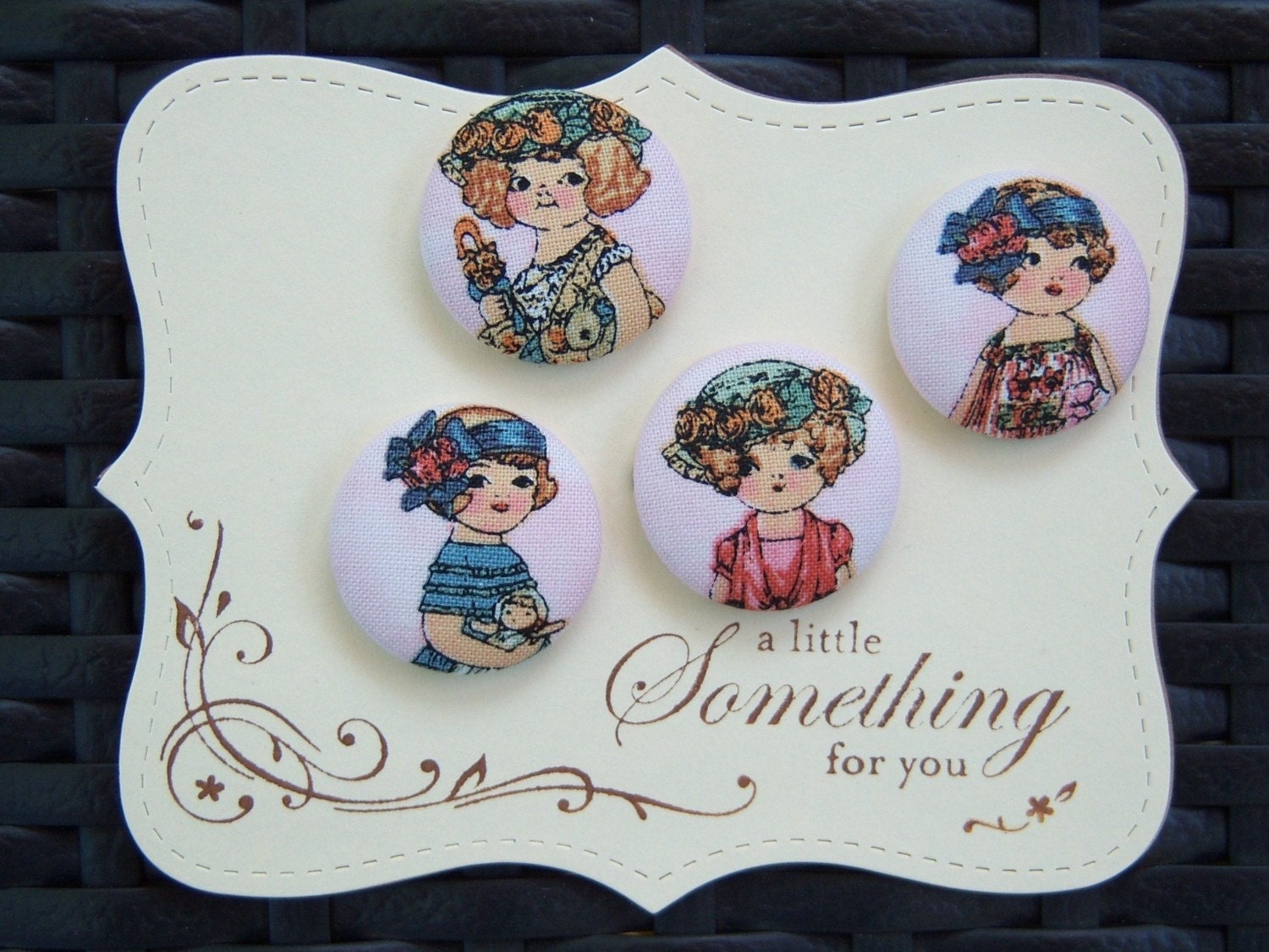New-Rae Marquez-Paper Dolls-Fabric covered button collection 2-size 45