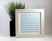 Chevron Zig Zag Geometric Wall Art Home Decor Print - Blue