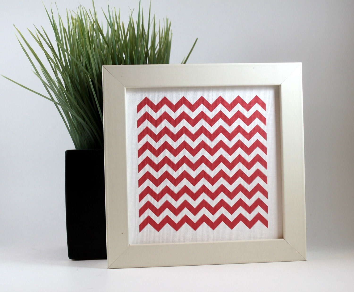 Chevron Zig Zag Geometric Wall Art Home Decor Print - Fuchsia