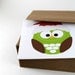 Christmas Owl Greeting Cards, Christmas Cards, Christmas Stationery, Santa Hats, Holiday Greetings, CIJ - set of 8