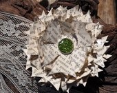 Paper Flowers - Fuzzy Flower - Steampunk Choker Necklace OOAK