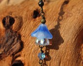 Floral Drop Earrings - Blue