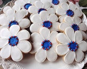 Patriotic Pretties Flower cookies 1 dozen