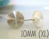 Mens Earrings Silver Stud - Sterling Silver Earrings for Men Nail It Down (XL) (no.420D)