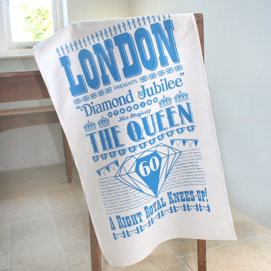 Queen's Diamond Jubilee tea towel - SALE
