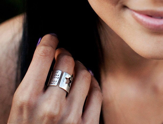 Rock Star Ring with Custom Personalized Words or Lyrics
