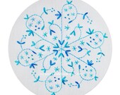 Embroidery Pattern Aqua Snowflake Christmas Winter PDF