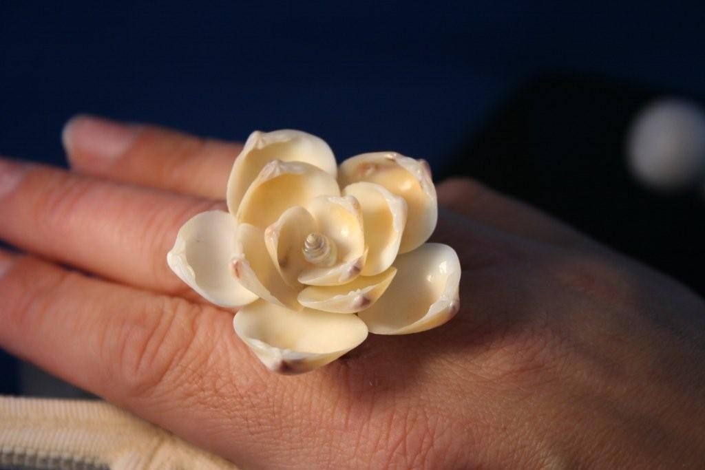 Bodacious Shell Blossom RING inspired by Sailors Valentines