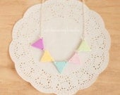 Necklace Garland Pastel. Beauty and Geometric Triangle Bunting Necklace Pastel tones