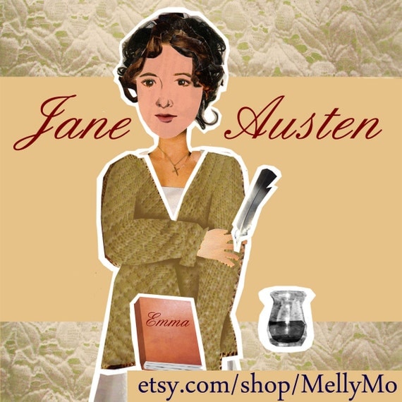 Jane Austen author of Pride and Prejudice magnetic paper doll set