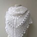Bridal Crochet Mohair Shawl Wrap Stole in White / weddings bride bridesmaid fashion / ready to ship