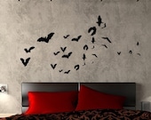 Bat Attack/Vinyl Wall Art-CHOOSE ANY COLOR