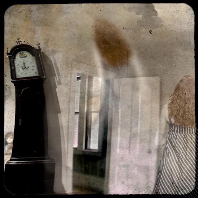 Haunted - 8 X 8 fine-art  eerie photographic collage print - StoriedEye