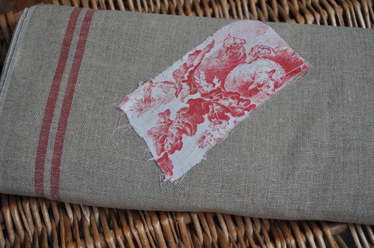 Reserved for Merikay French Linen - Red Stripe