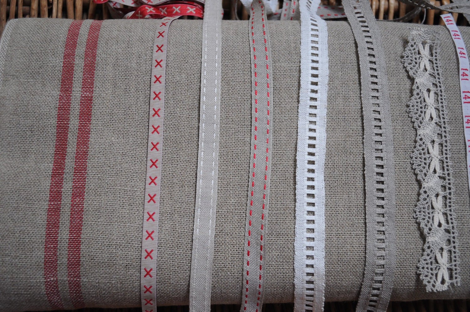 Reserved for Merikay French Linen - Red Stripe