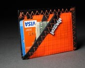 Neon Orange Sailcloth Minimalist Wallet - Card Sleeve