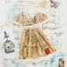 The PARTY DRESS Art Print Mixed Media Art Collage Encaustic Vintage Papers Lace Girl's Room Decor Shabby Chic