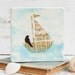 Sailing on a SONG Original Encaustic Mixed Media Painting Vintage Sheet Music Art
