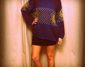 SALE vintage benetton designer slouchy wool snowflake sweater SALE