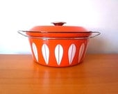 Vintage Mod Cathrineholm Lotus Pot Orange