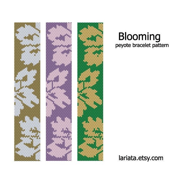 Blooming - Peyote Bracelet Pattern - INSTANT DOWNLOAD