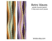 Retro Waves - 2Drop Peyote Bracelet Pattern - INSTANT DOWNLOAD