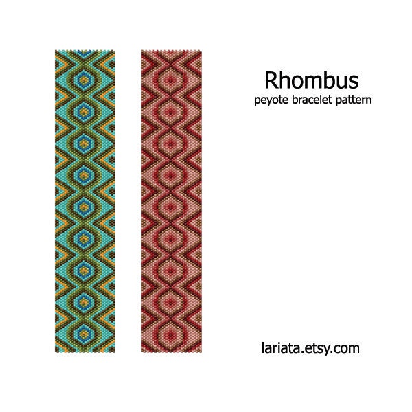 Rhombus Pattern - Peyote Bracelet Pattern - INSTANT DOWNLOAD