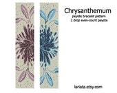 Chrysanthemum Golden Daisy - 2Drop Peyote Bracelet Pattern - INSTANT DOWNLOAD