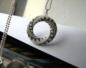 Mandala beaded Pendant gray-white by DONAULUFT