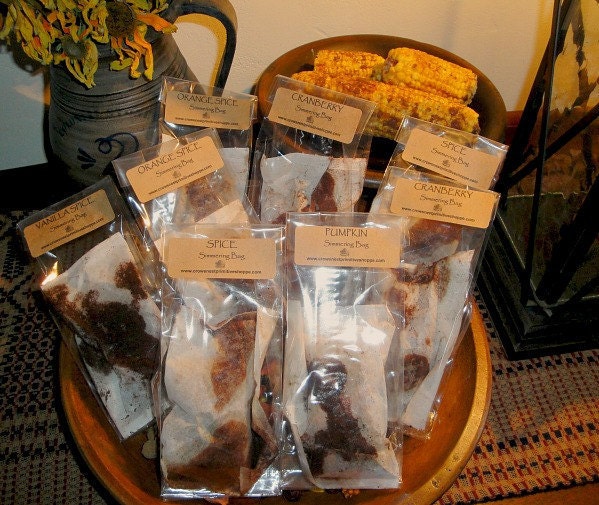 Simmering SPICE bags filled with spice potpourri and scented your choice