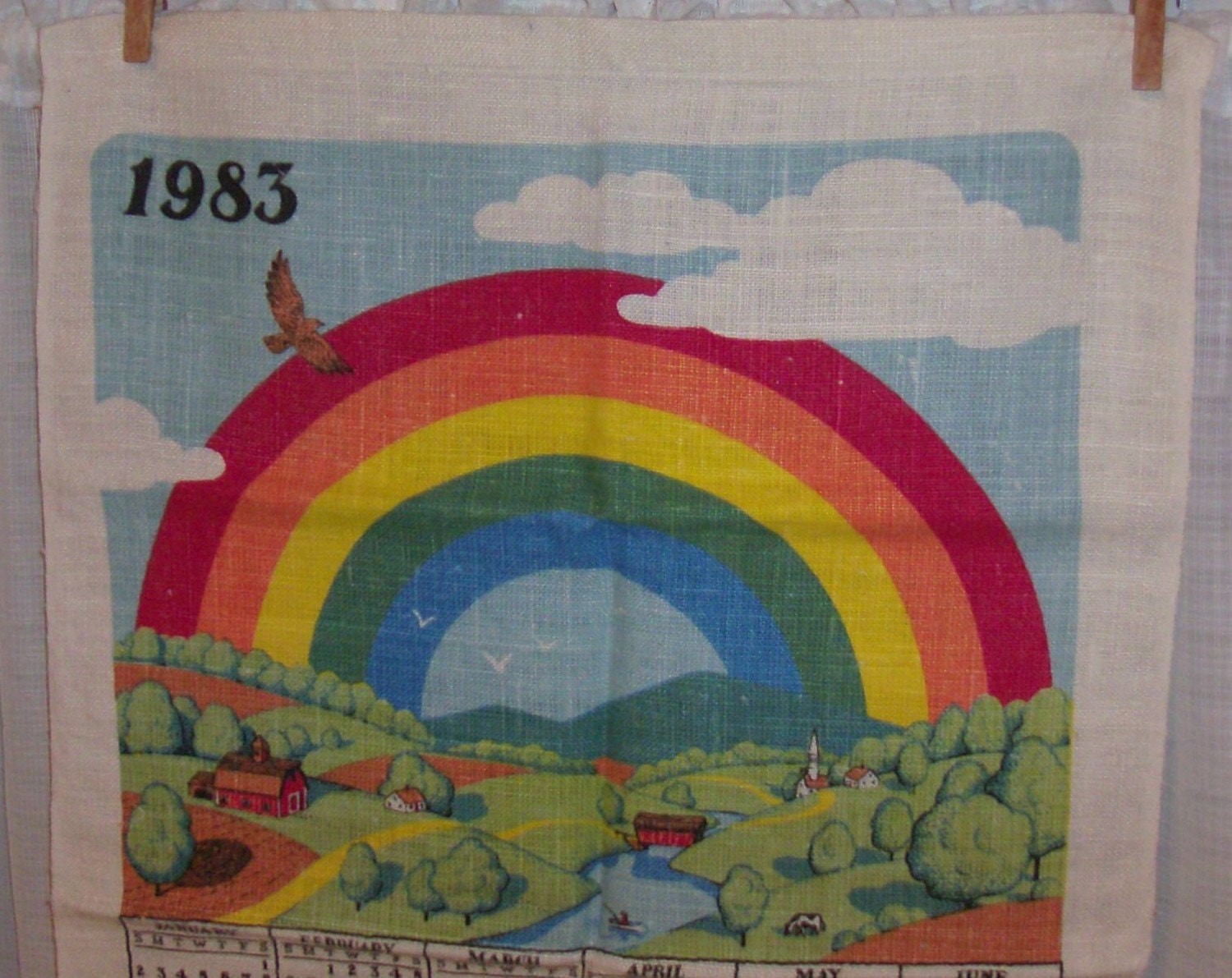 Never Used 1983 Calendar Towel