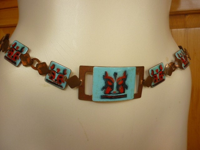 VTG 40s / 50s Copper & Enamel Belt Tiki