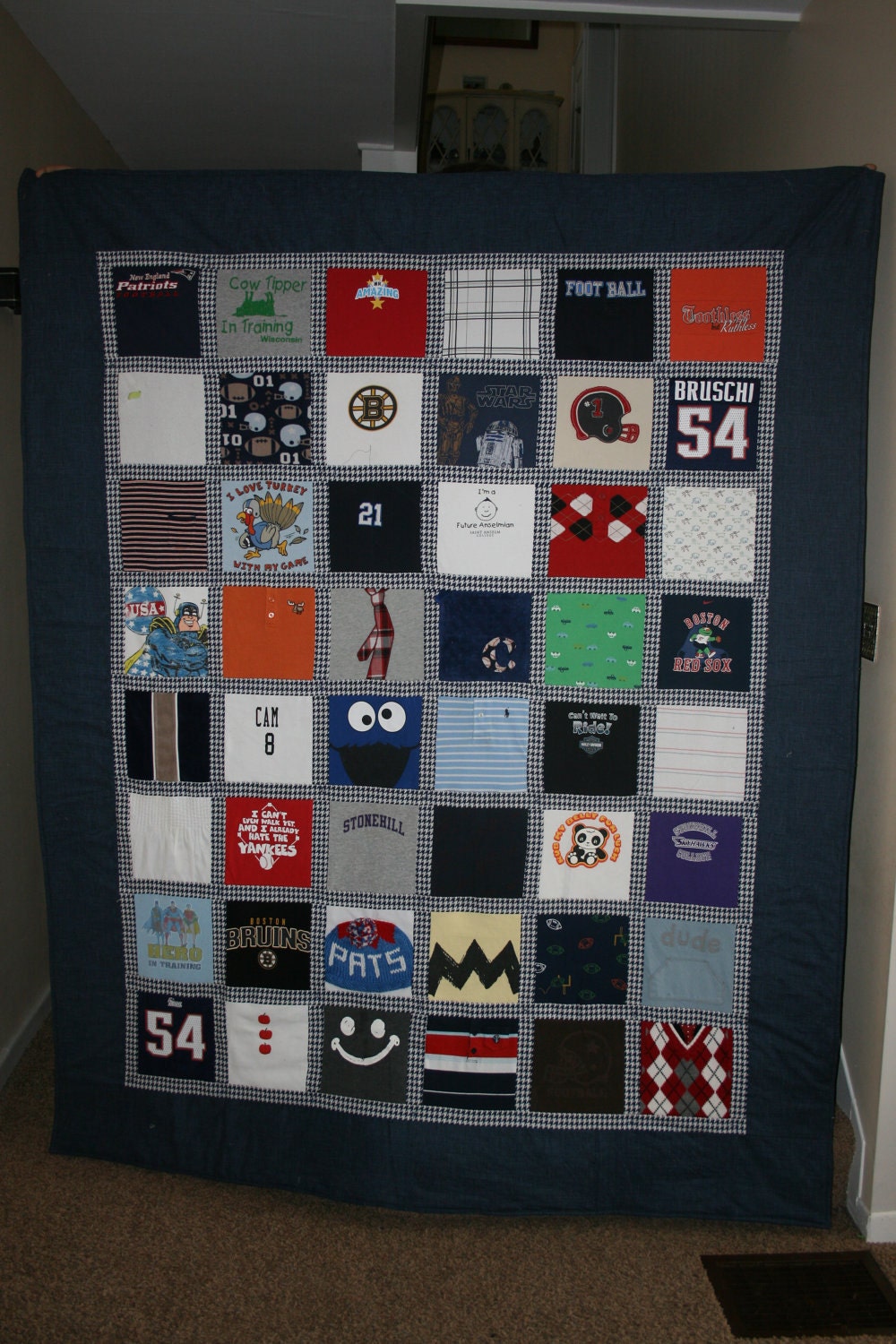 large baby clothes quilt (48 items)