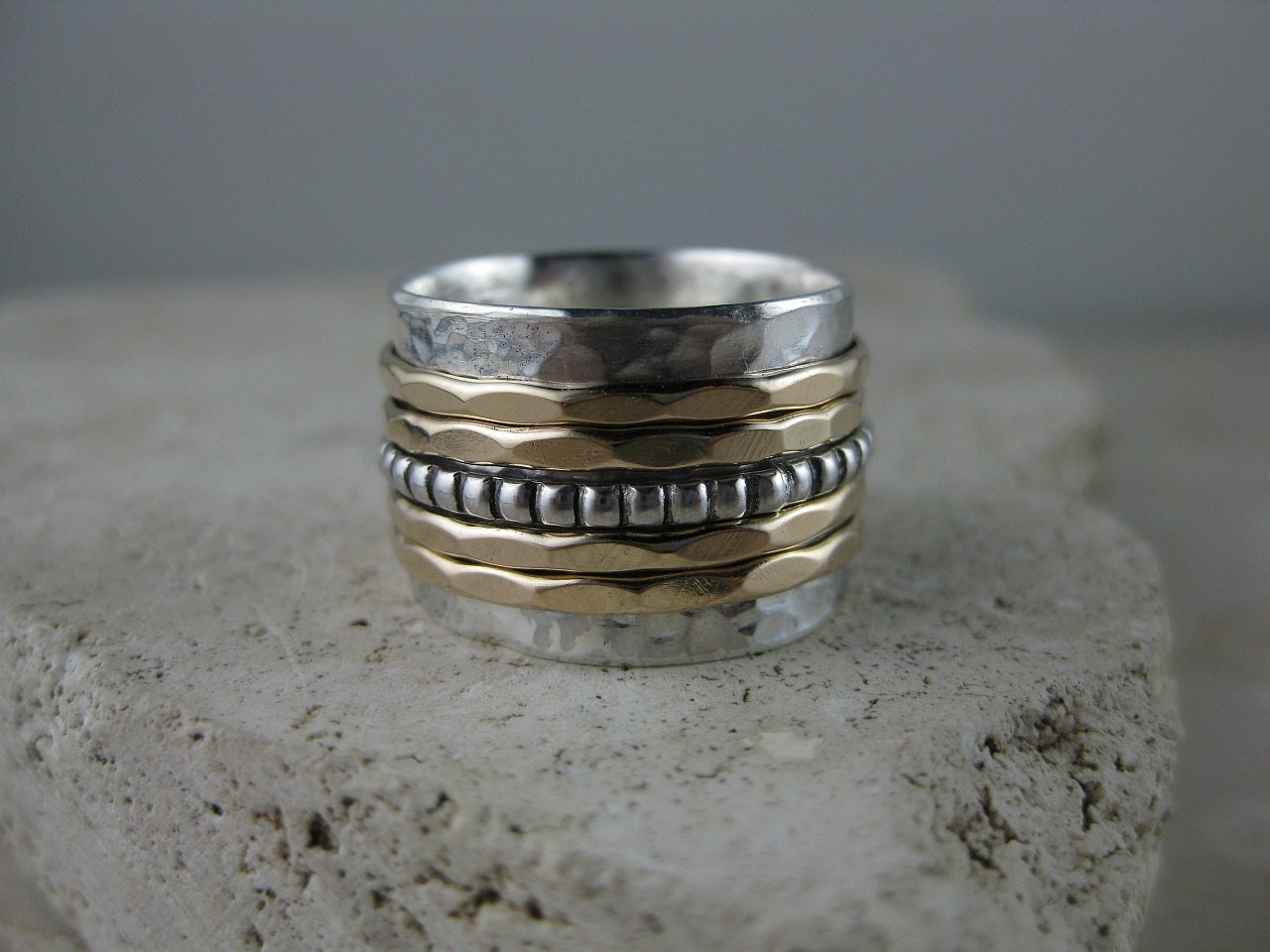 Silver Spinner Ring with Five Spinners
